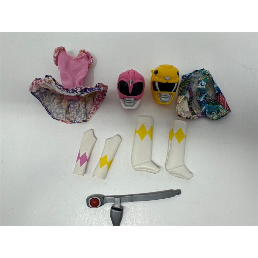 Pink Power Ranger Doll Kimberly & Trini Yellow Helmet 1994 Bandai Replacement